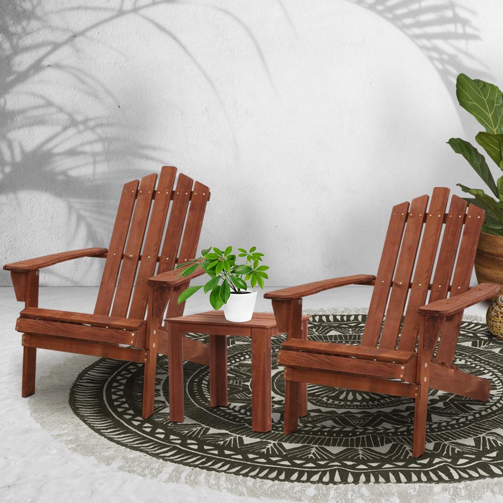 Outdoor Beach Style Lounges & Table Set (Brown) - Rivercity House & Home Co. (ABN 18 642 972 209) - Affordable Modern Furniture Australia