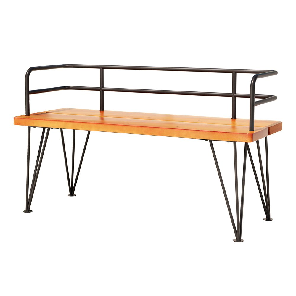 Outdoor Patio Garden Bench Black & Teak - Home & Garden > Bedding - Rivercity House & Home Co. (ABN 18 642 972 209) - Affordable Modern Furniture Australia