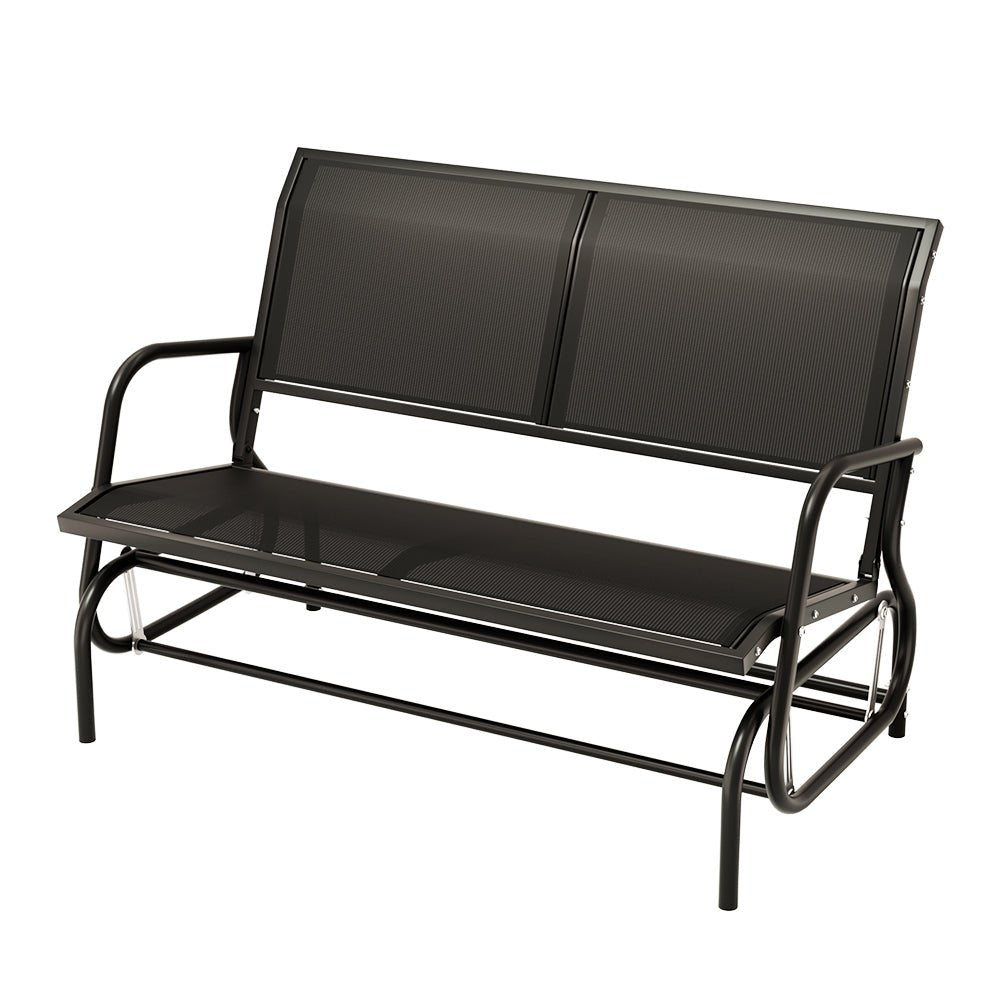 Outdoor Rocking Garden Bench Loveseat Black - Furniture > Outdoor - Rivercity House & Home Co. (ABN 18 642 972 209) - Affordable Modern Furniture Australia