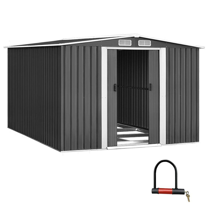 Outdoor Garden Shed 2.58 x 3.14 x 2.02M with Base - Rivercity House & Home Co. (ABN 18 642 972 209) - Affordable Modern Furniture Australia