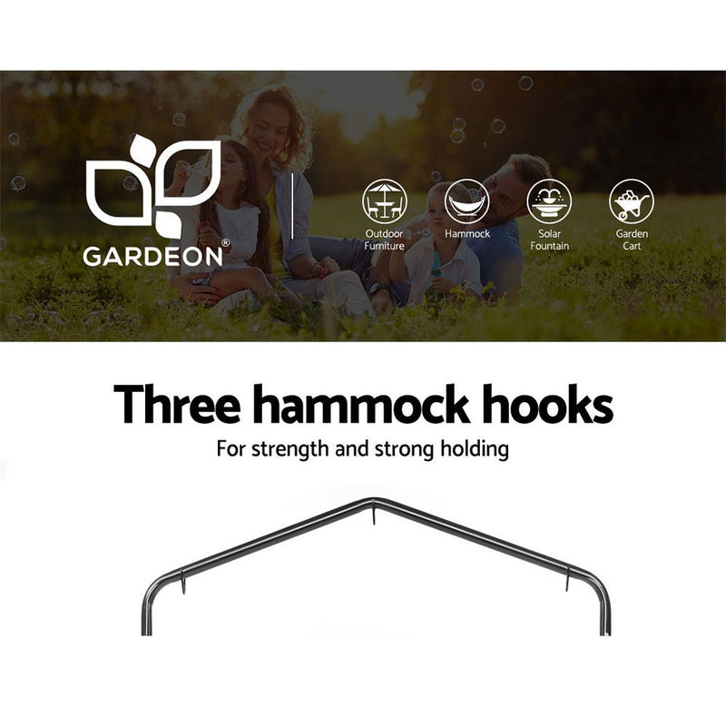 Outdoor Hammock Chair with Stand Tassel Hanging Rope Hammocks Grey - Furniture > Outdoor - Rivercity House & Home Co. (ABN 18 642 972 209) - Affordable Modern Furniture Australia