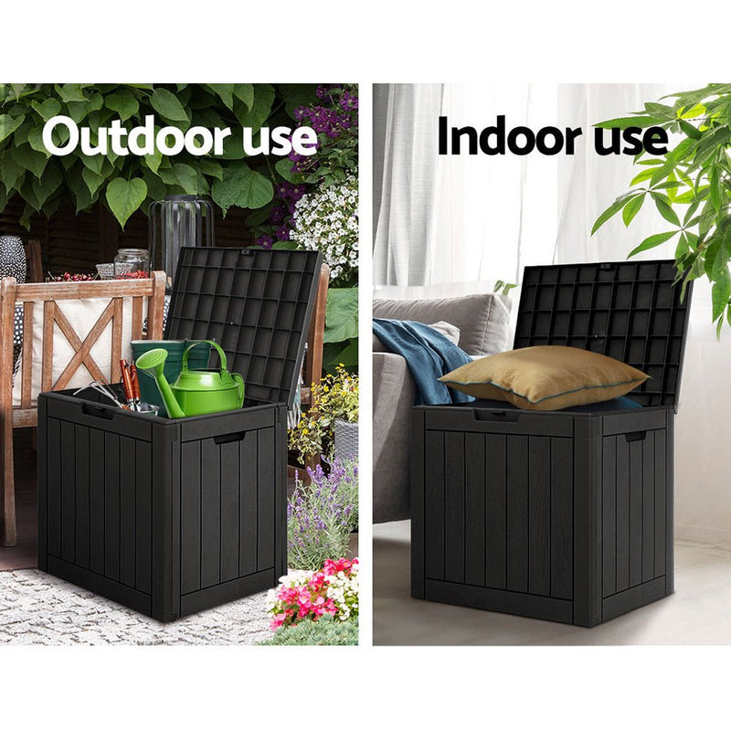 Outdoor Storage Box 118L Black - Home & Garden > Storage - Rivercity House & Home Co. (ABN 18 642 972 209) - Affordable Modern Furniture Australia