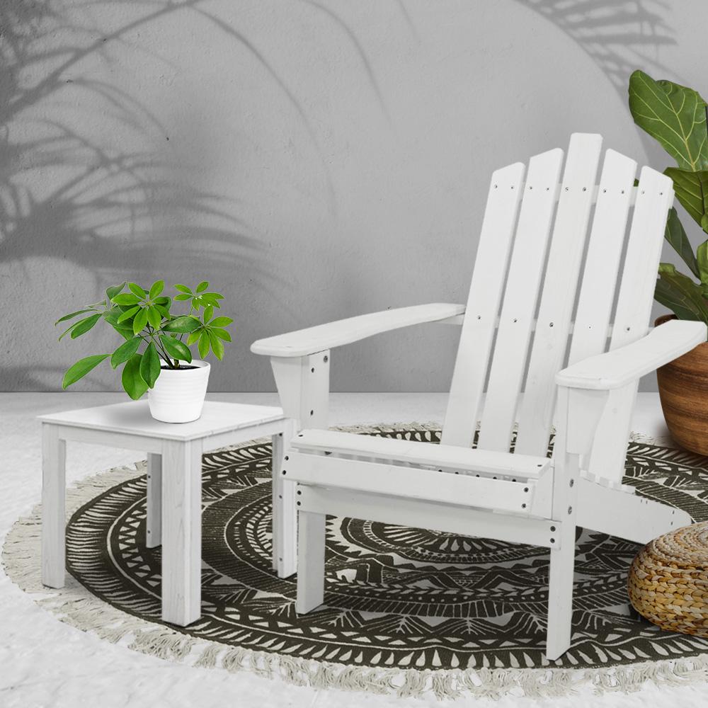 Outdoor Sun Lounge Beach Chairs Table Setting Wooden Adirondack Patio Chair Lounges - Rivercity House & Home Co. (ABN 18 642 972 209) - Affordable Modern Furniture Australia