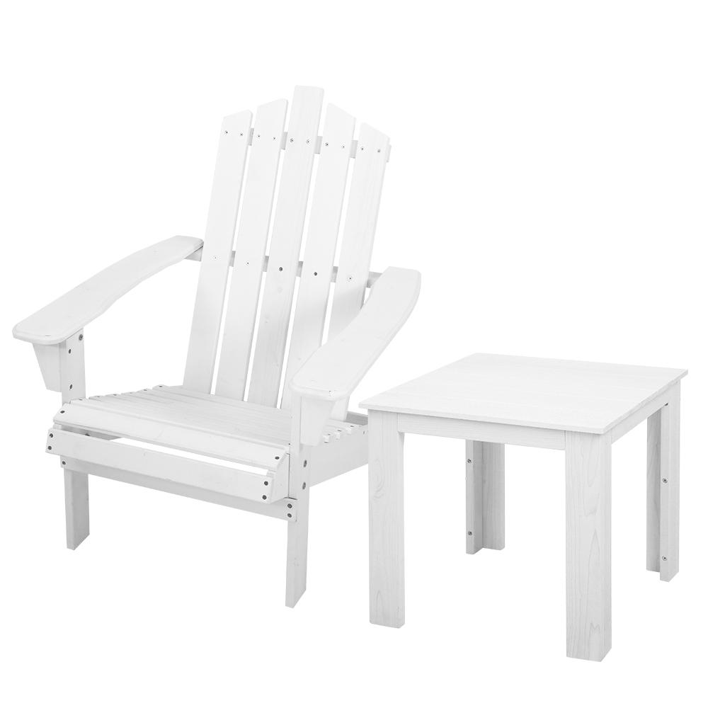 Outdoor Sun Lounge Beach Chairs Table Setting Wooden Adirondack Patio Chair Lounges - Rivercity House & Home Co. (ABN 18 642 972 209) - Affordable Modern Furniture Australia