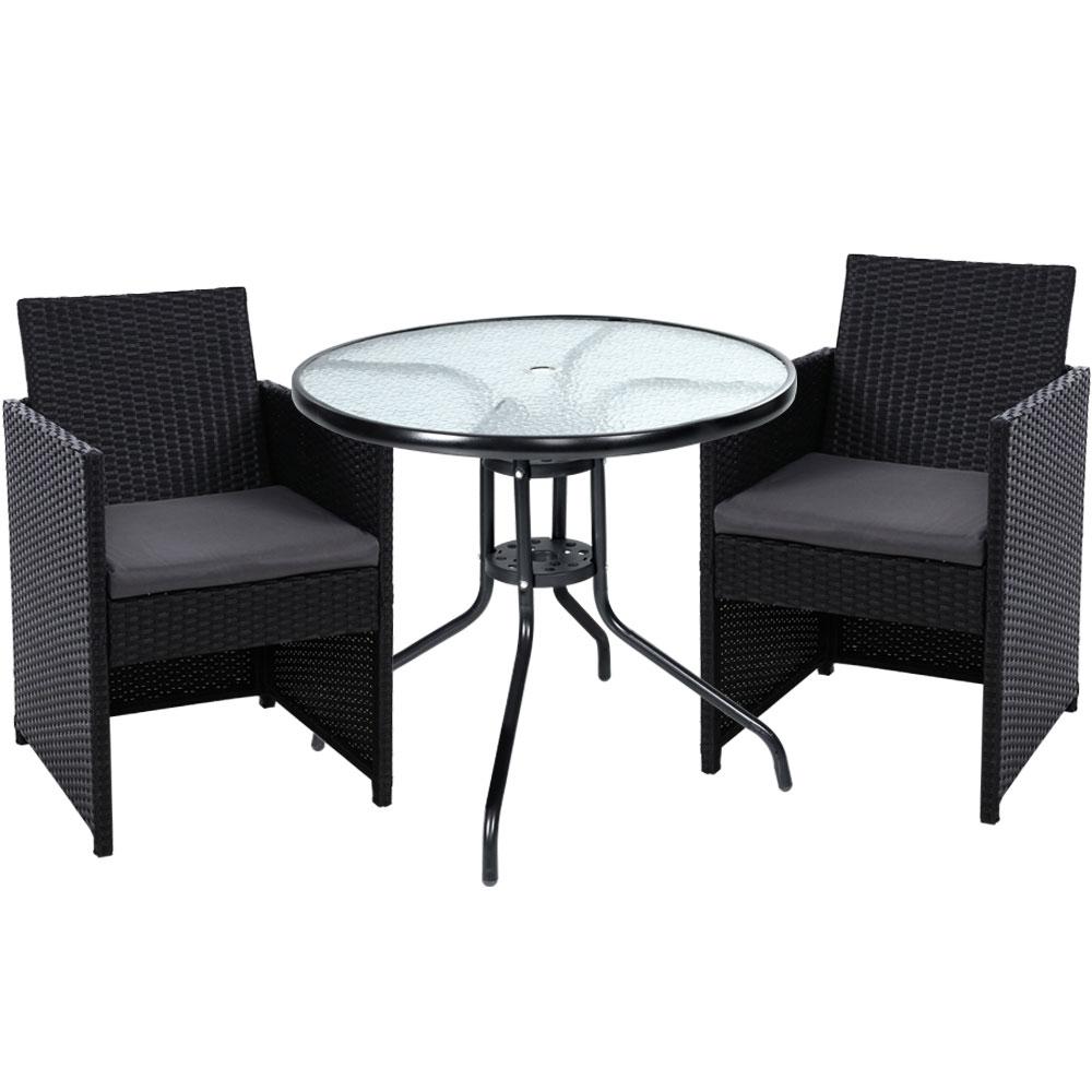 Outdoor Table and 2 Chairs Bistro Style Set (Style 3) - Rivercity House & Home Co. (ABN 18 642 972 209) - Affordable Modern Furniture Australia