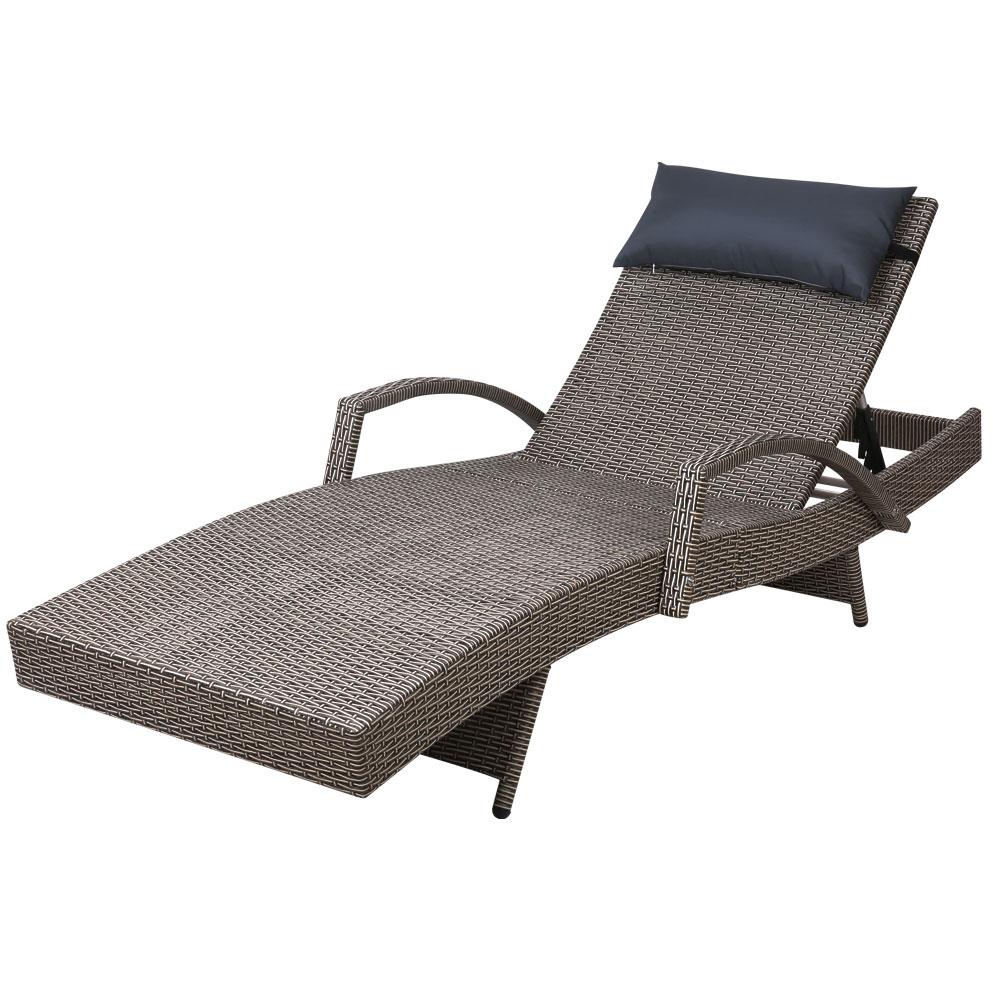 Outdoor Sun Lounge Furniture Wicker Day Bed (Grey) - Rivercity House & Home Co. (ABN 18 642 972 209) - Affordable Modern Furniture Australia