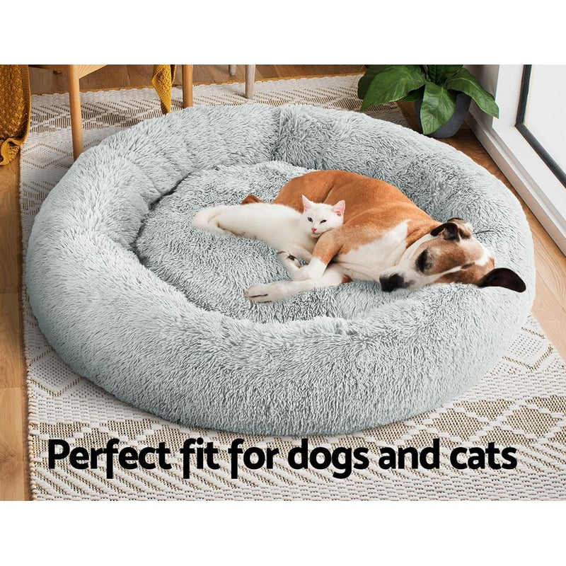 Pet Calming Bed Extra Large 110cm Light Grey Washable - Rivercity House & Home Co. (ABN 18 642 972 209) - Affordable Modern Furniture Australia