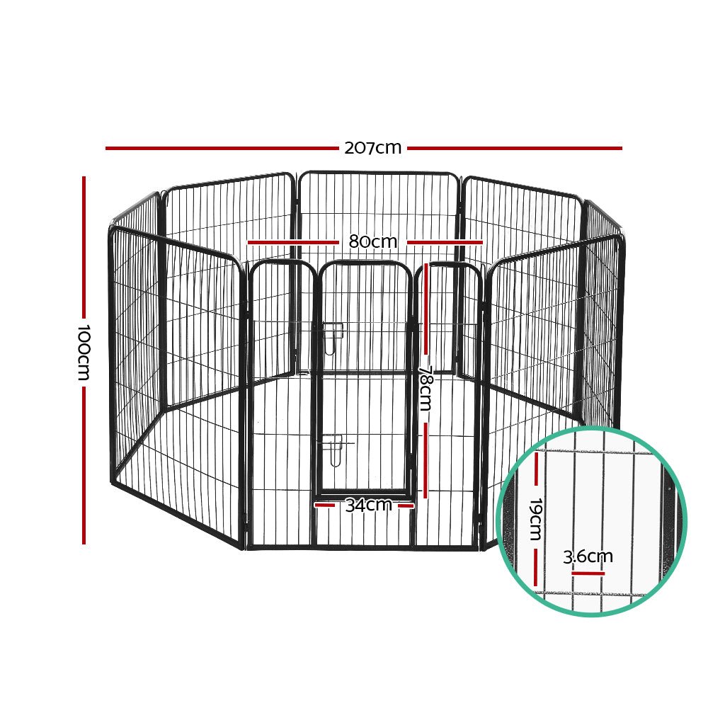 Pet Playpen Dog Playpen 40" 8 Panel Puppy Enclosure Fence Cage - Pet Care > Dog Supplies - Rivercity House & Home Co. (ABN 18 642 972 209) - Affordable Modern Furniture Australia