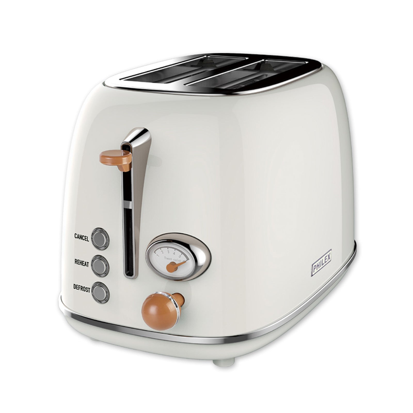 PHILEX 2-Slice White Toaster Bread Reheat Retro - Appliances > Kitchen Appliances - Rivercity House & Home Co. (ABN 18 642 972 209) - Affordable Modern Furniture Australia