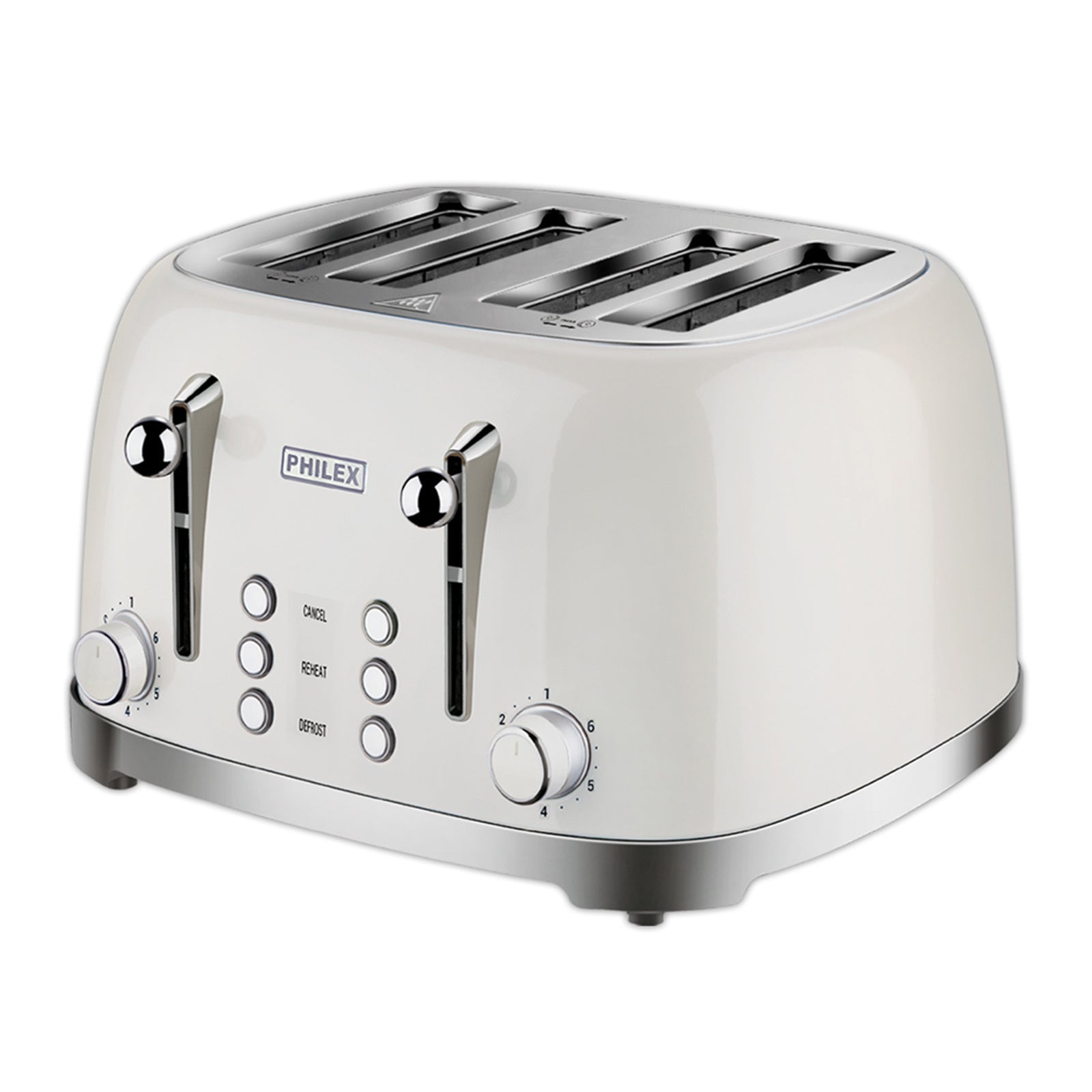 PHILEX 4-Slice White Toaster Bread Reheat Retro - Appliances > Kitchen Appliances - Rivercity House & Home Co. (ABN 18 642 972 209) - Affordable Modern Furniture Australia