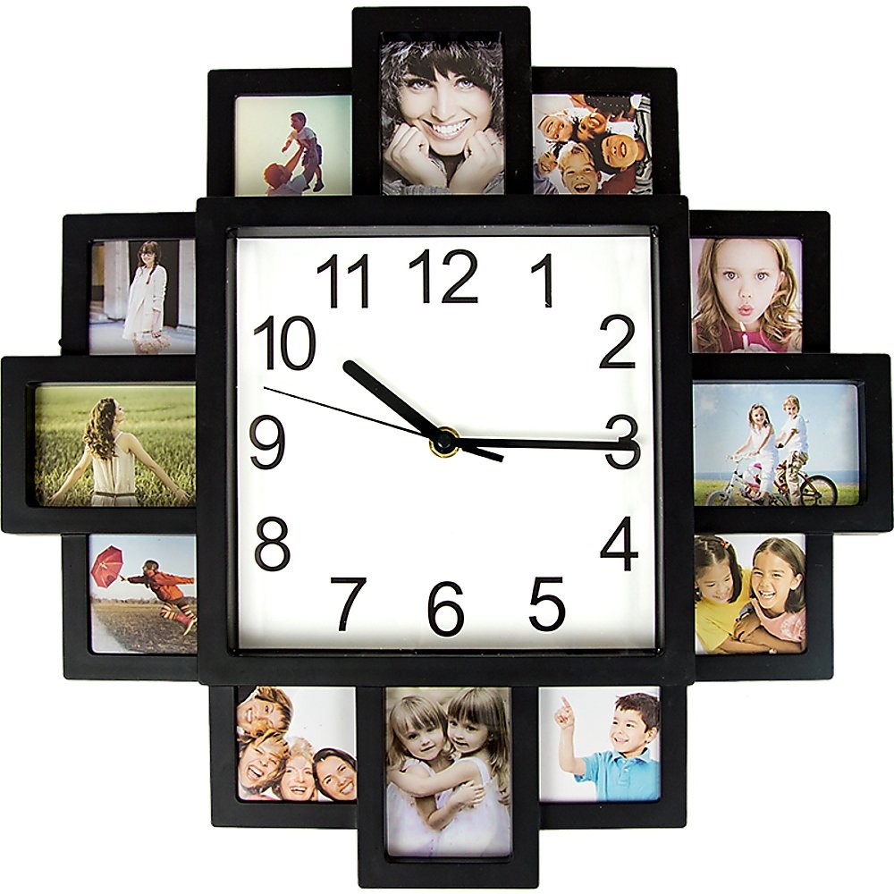 Photo Frame Clock Picture Collage 12-P Display Wall Clock Photowall Home Décor - Home & Garden > Decor - Rivercity House & Home Co. (ABN 18 642 972 209) - Affordable Modern Furniture Australia