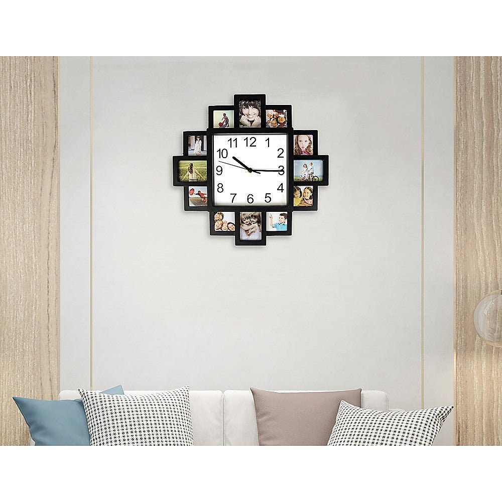 Photo Frame Clock Picture Collage 12-P Display Wall Clock Photowall Home Décor - Home & Garden > Decor - Rivercity House & Home Co. (ABN 18 642 972 209) - Affordable Modern Furniture Australia