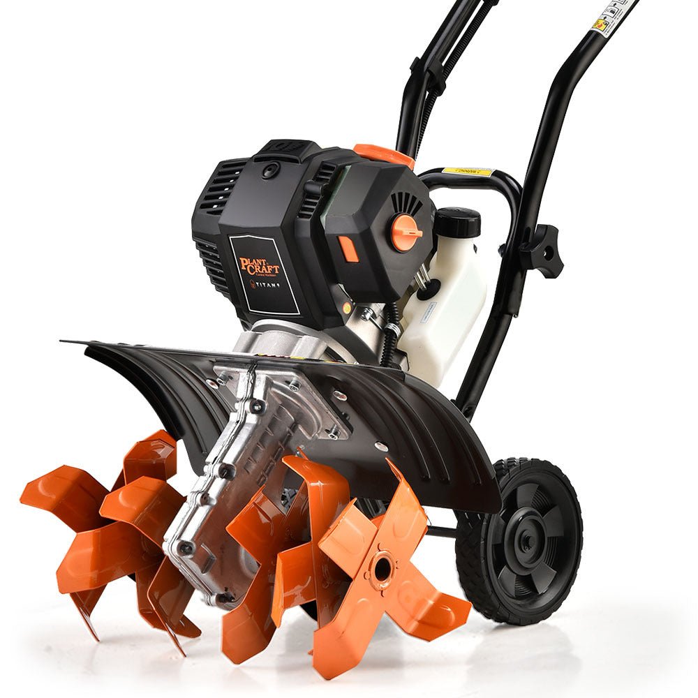 PLANTCRAFT 46CC Garden Cultivator Tiller Handheld 15" Inch Petrol 4-Stroke Titan 9 - Home & Garden > Garden Tools - Rivercity House & Home Co. (ABN 18 642 972 209) - Affordable Modern Furniture Australia
