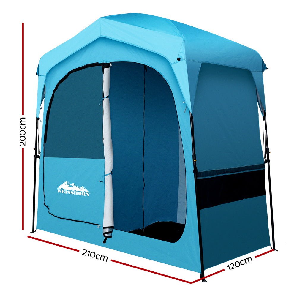 Pop Up Camping Shower Tent Portable Toilet Outdoor Change Room Blue - Outdoor > Camping - Rivercity House & Home Co. (ABN 18 642 972 209) - Affordable Modern Furniture Australia