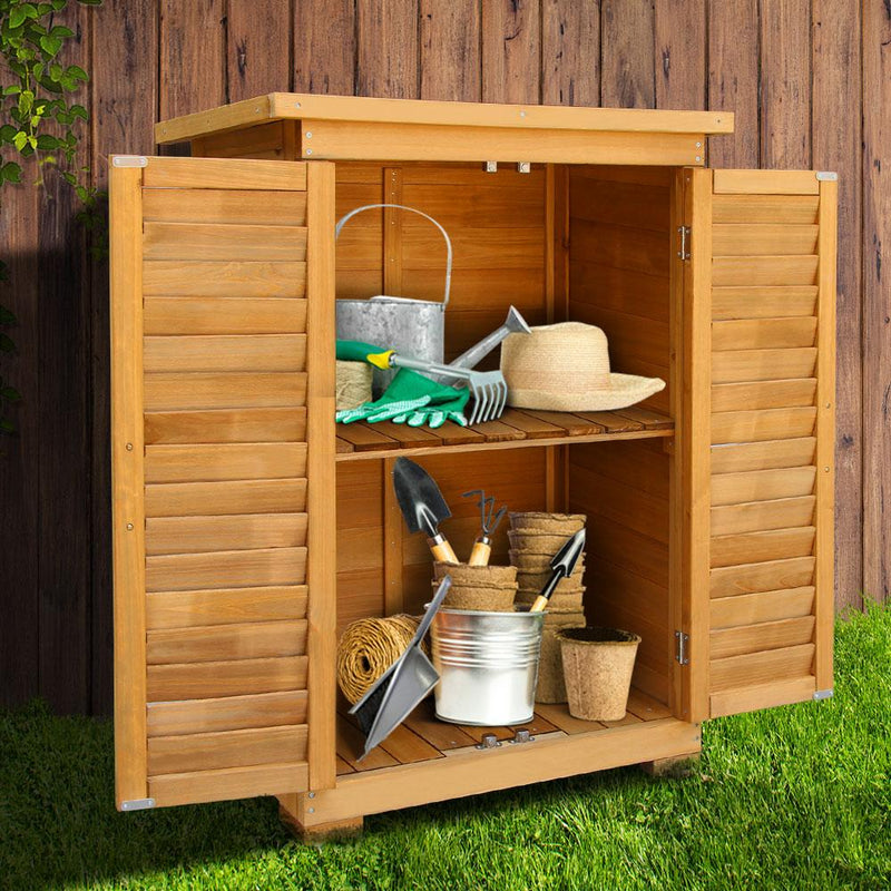 Portable Wooden Garden Storage Cabinet - Rivercity House & Home Co. (ABN 18 642 972 209) - Affordable Modern Furniture Australia