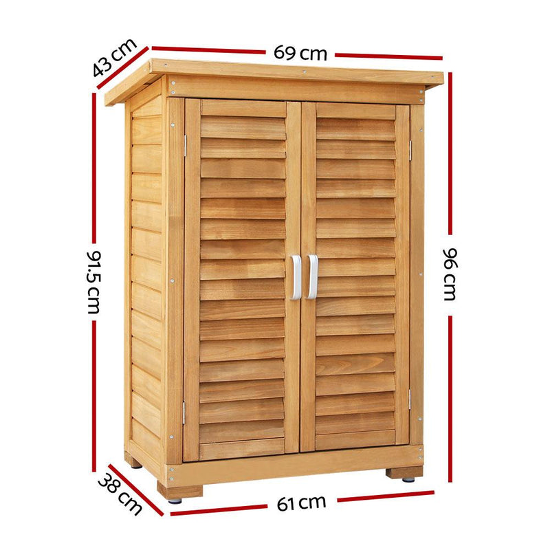 Portable Wooden Garden Storage Cabinet - Rivercity House & Home Co. (ABN 18 642 972 209) - Affordable Modern Furniture Australia