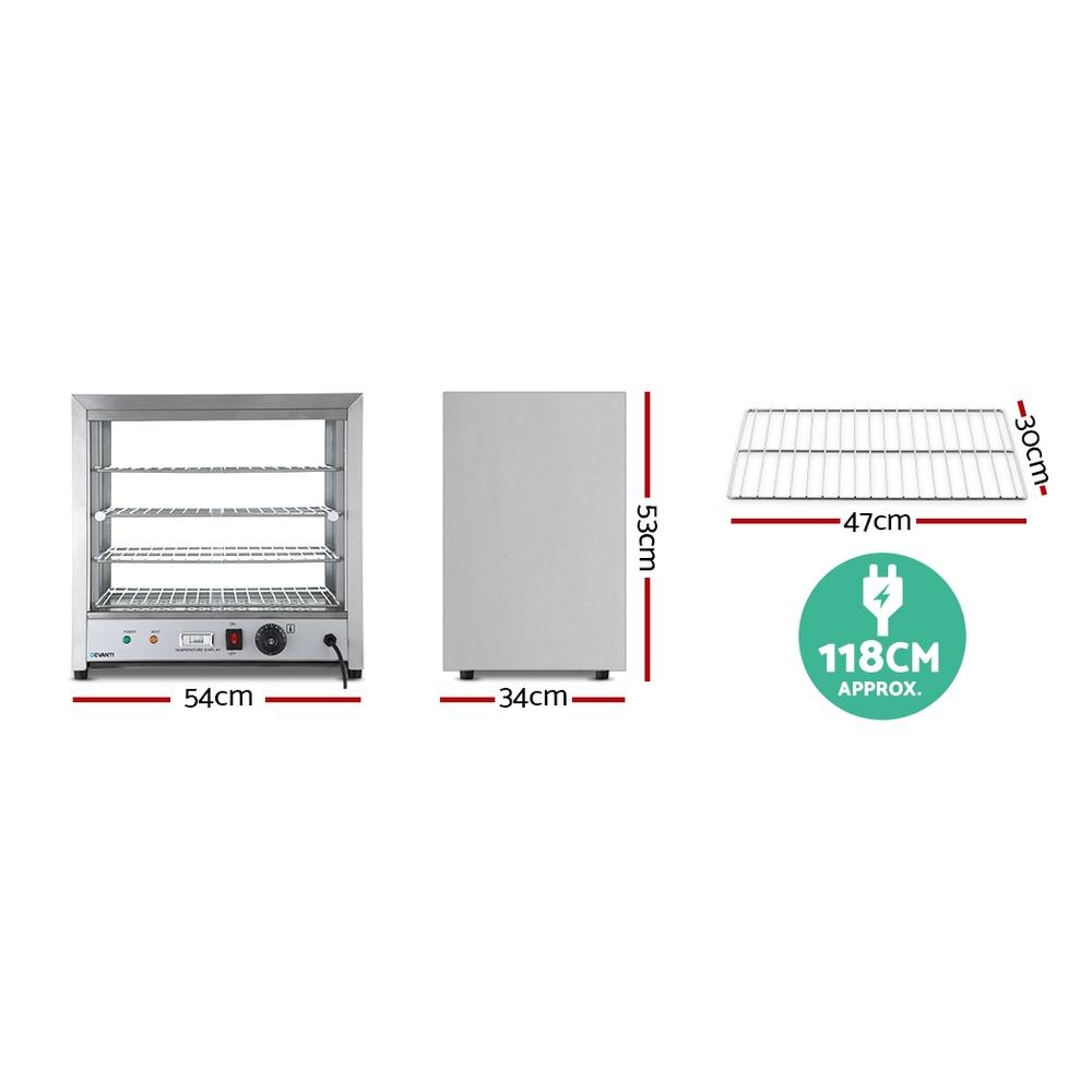 Premium Commercial Food Warmer Pie Hot Display Showcase Cabinet Stainless Steel - Rivercity House & Home Co. (ABN 18 642 972 209) - Affordable Modern Furniture Australia