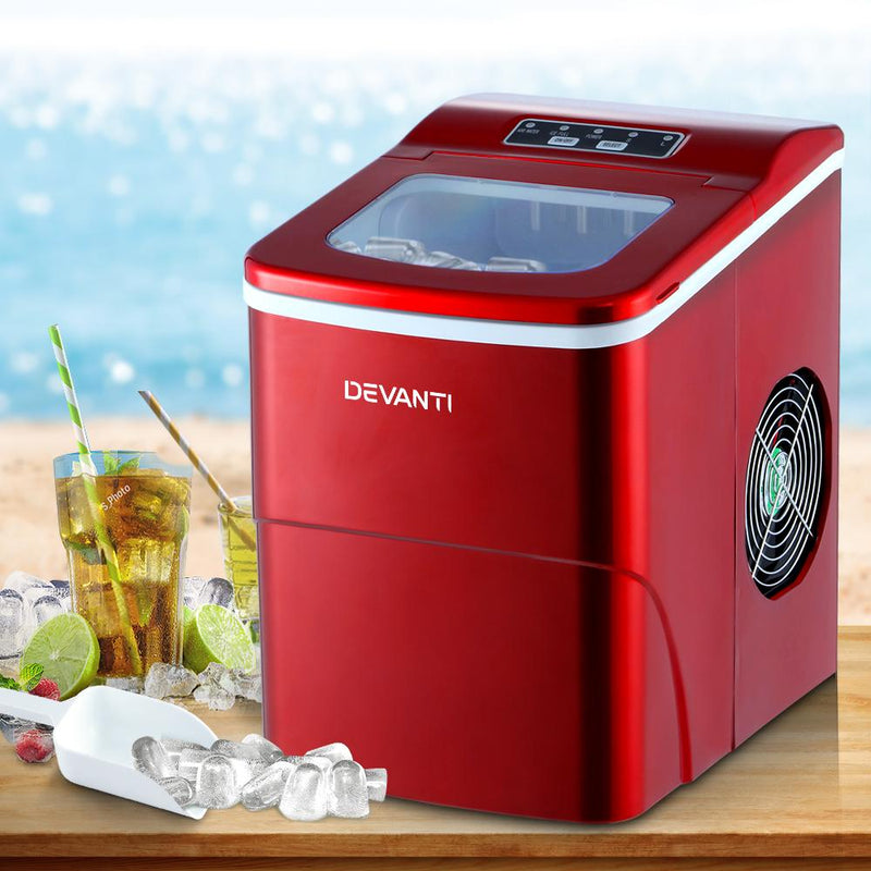 Premium Portable Ice Cube Maker Machine 2L Home Bar Benchtop Easy Quick Red - Rivercity House & Home Co. (ABN 18 642 972 209) - Affordable Modern Furniture Australia