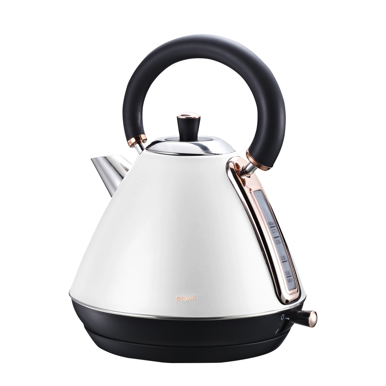 Pronti 1.7l Rose Trim Collection Kettle - White - Appliances > Kitchen Appliances - Rivercity House & Home Co. (ABN 18 642 972 209) - Affordable Modern Furniture Australia