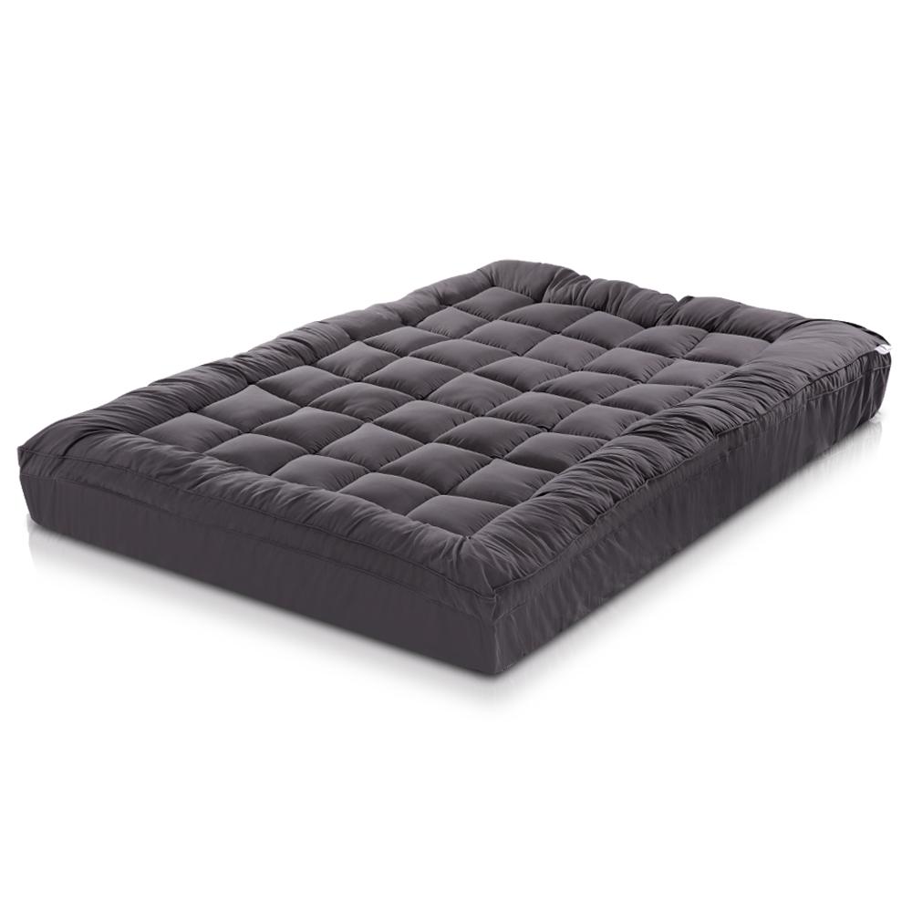 Queen Mattress Topper Pillowtop 1000GSM Charcoal Microfibre Bamboo Fibre Filling Protector - Rivercity House & Home Co. (ABN 18 642 972 209) - Affordable Modern Furniture Australia