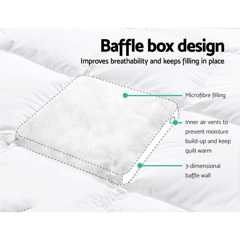 Queen Mattress Topper Pillowtop 1000GSM Microfibre Filling Protector - Rivercity House & Home Co. (ABN 18 642 972 209) - Affordable Modern Furniture Australia
