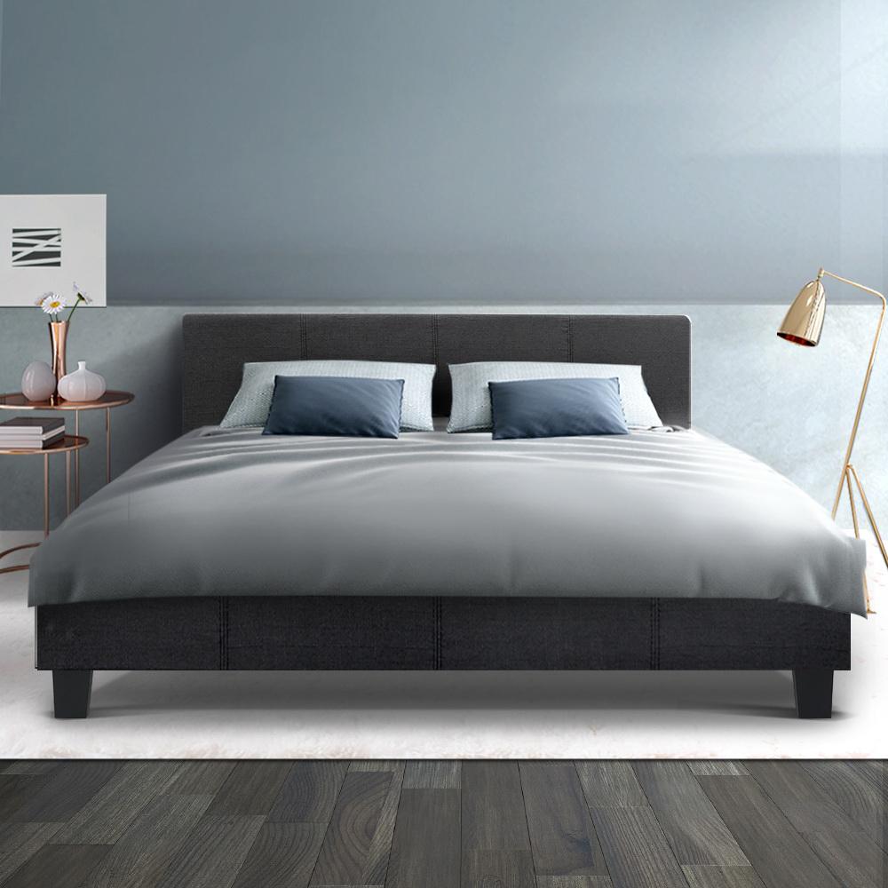 Queen Package | Coogee Bed Frame Charcoal & Bonita Euro Top Mattress (Medium Firm) - Furniture > Bedroom - Rivercity House & Home Co. (ABN 18 642 972 209) - Affordable Modern Furniture Australia