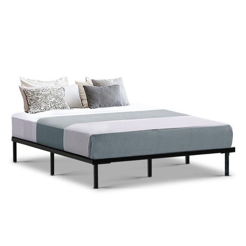 Queen Package | Ted Metal Bed Black & Glay Bonnell Spring Mattress (Medium Firm) - Furniture > Bedroom - Rivercity House & Home Co. (ABN 18 642 972 209) - Affordable Modern Furniture Australia