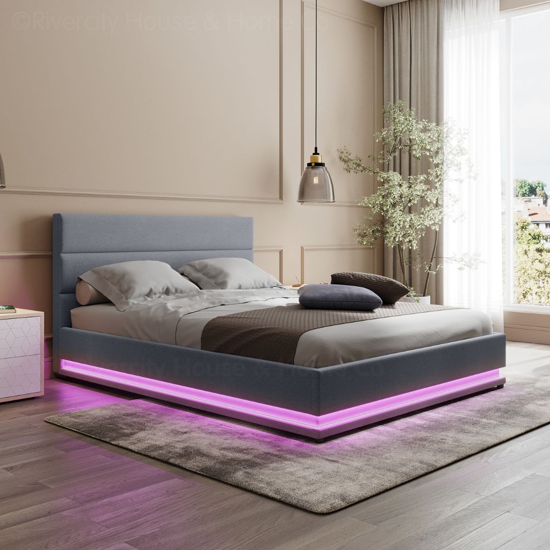 Queen Premium Package | Henley LED Storage Queen Bed Frame Grey, Luna Series Euro Top Mattress (Medium Firm) & Bamboo Mattress Topper! - Rivercity House & Home Co. (ABN 18 642 972 209) - Affordable Modern Furniture Australia