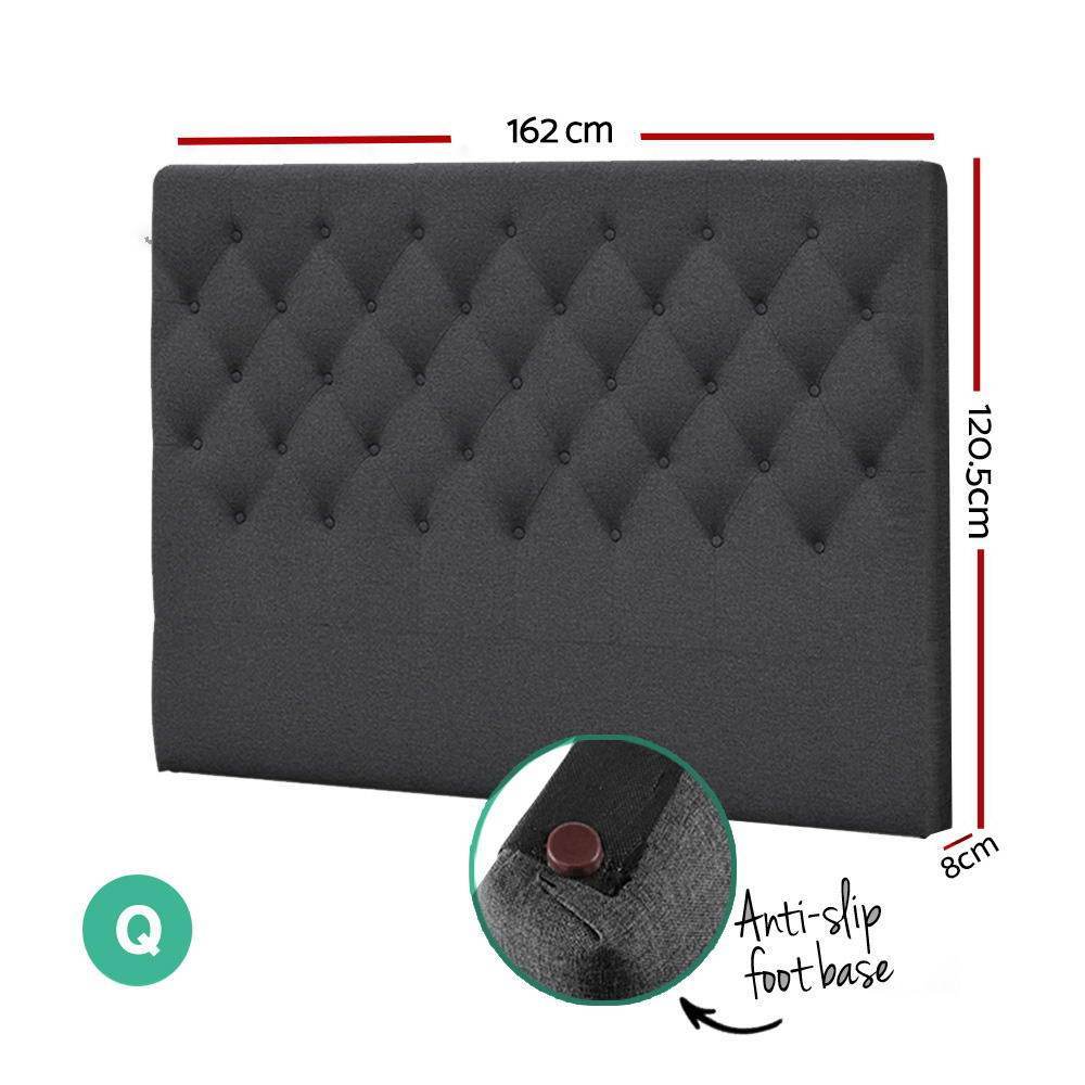 Queen Size | Cappi Bed Headboard (Charcoal) - Rivercity House & Home Co. (ABN 18 642 972 209) - Affordable Modern Furniture Australia