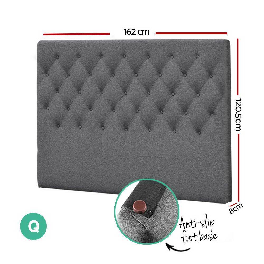 Queen Size | Cappi Bed Headboard (Grey) - Rivercity House & Home Co. (ABN 18 642 972 209) - Affordable Modern Furniture Australia