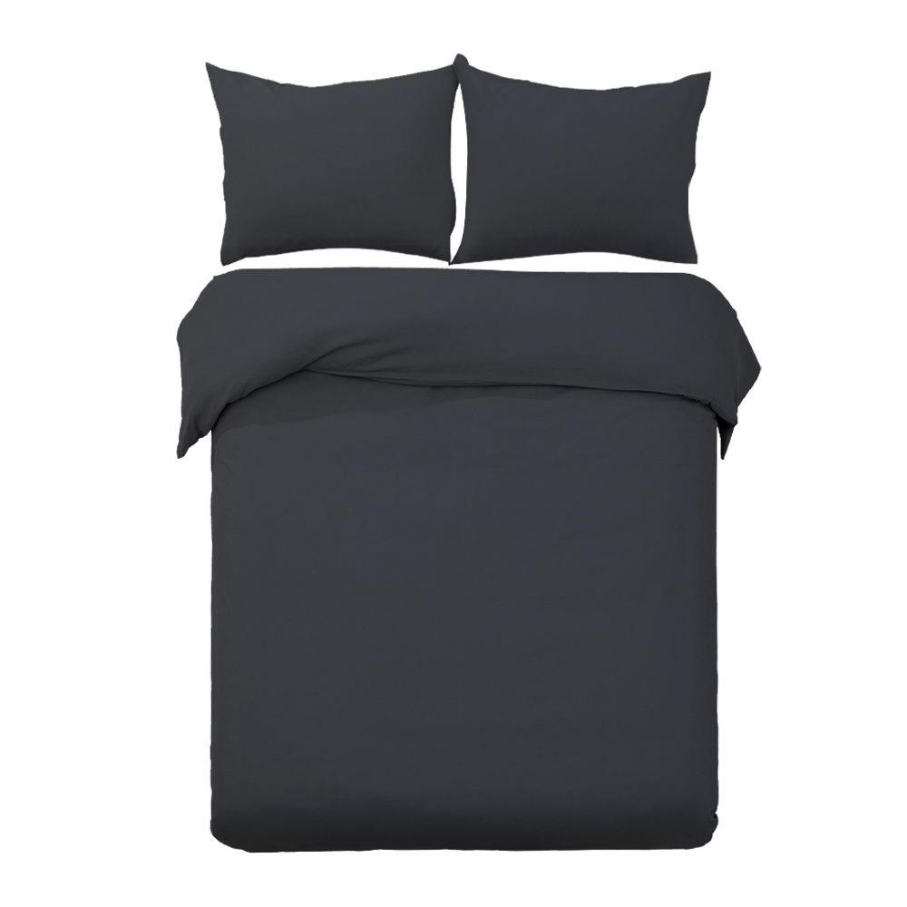 Queen Size Classic Quilt Cover Set - Black - Rivercity House & Home Co. (ABN 18 642 972 209) - Affordable Modern Furniture Australia