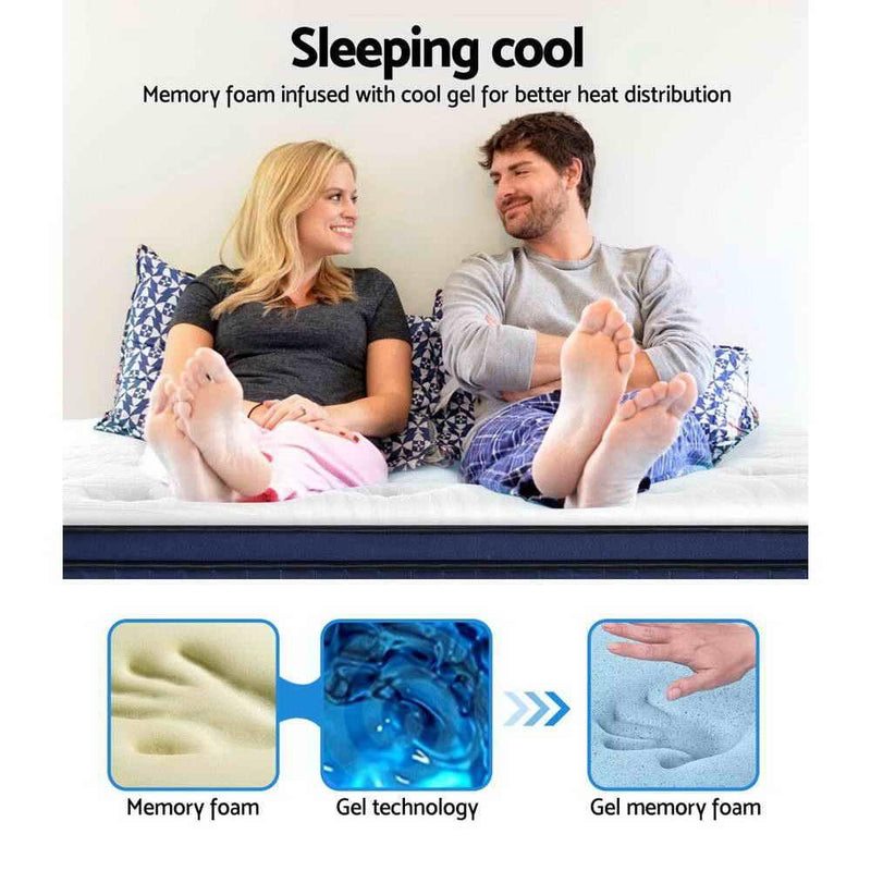 Queen Size | Franky Euro Top Cool Gel Pocket Spring Mattress (Medium Firm) - Rivercity House & Home Co. (ABN 18 642 972 209) - Affordable Modern Furniture Australia