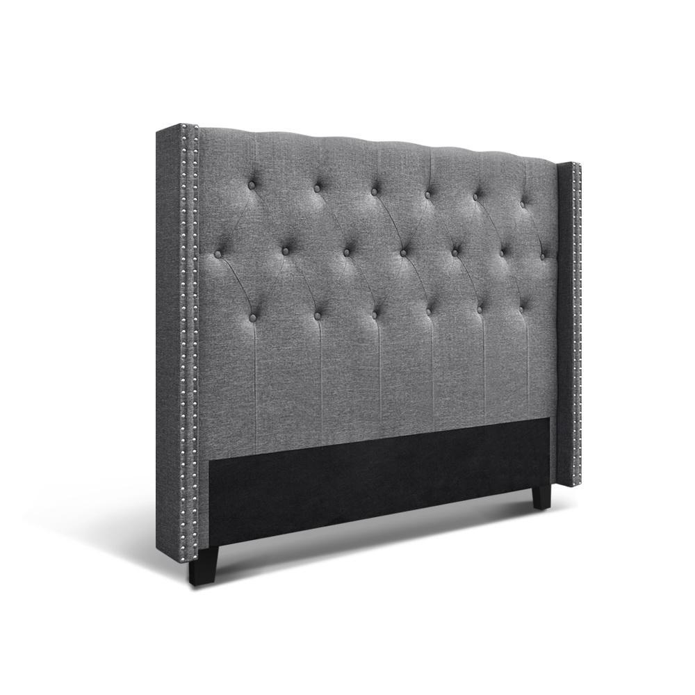 Queen Size | Luca Bed Headboard (Grey) - Rivercity House & Home Co. (ABN 18 642 972 209) - Affordable Modern Furniture Australia