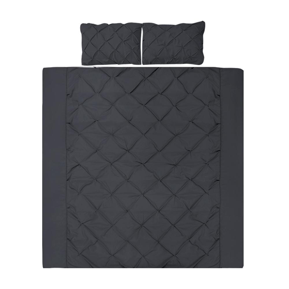 Queen Size Quilt Cover Set - Black - Home & Garden > Bedding - Rivercity House & Home Co. (ABN 18 642 972 209) - Affordable Modern Furniture Australia