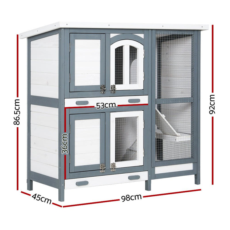 Rabbit Hutch Large Chicken Coop Wooden House Run Cage Pet Bunny Guinea Pig - Pet Care > Coops & Hutches - Rivercity House & Home Co. (ABN 18 642 972 209) - Affordable Modern Furniture Australia