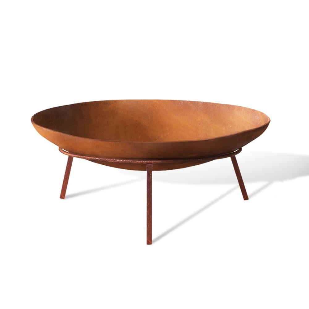 Raised Rustic Fire Pit Vintage Iron Bowl 60CM - Rivercity House & Home Co. (ABN 18 642 972 209) - Affordable Modern Furniture Australia