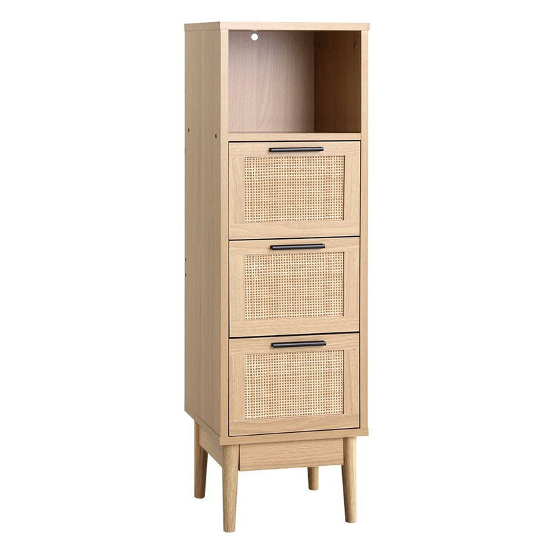 Rattan 3 Chest of Drawers Furniture Cabinet With Top Shelf - Rivercity House & Home Co. (ABN 18 642 972 209) - Affordable Modern Furniture Australia