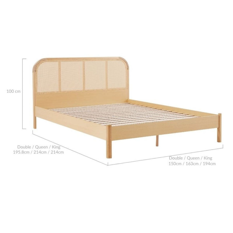 Rattan Bed Frame with Curved Bedhead - King - Rivercity House & Home Co. (ABN 18 642 972 209) - Affordable Modern Furniture Australia
