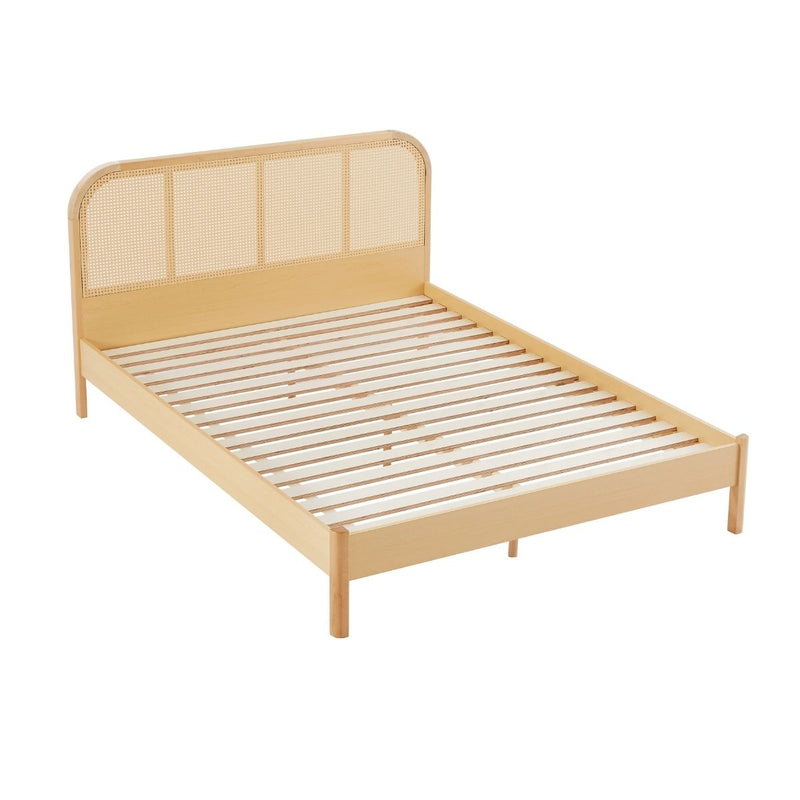 Rattan Bed Frame with Curved Bedhead - King - Rivercity House & Home Co. (ABN 18 642 972 209) - Affordable Modern Furniture Australia