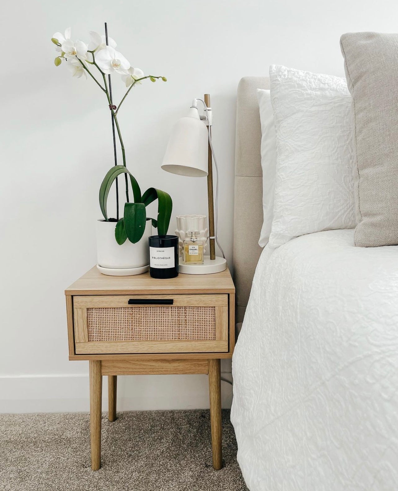 Rattan Bedside Table with Drawer - Rivercity House & Home Co. (ABN 18 642 972 209) - Affordable Modern Furniture Australia