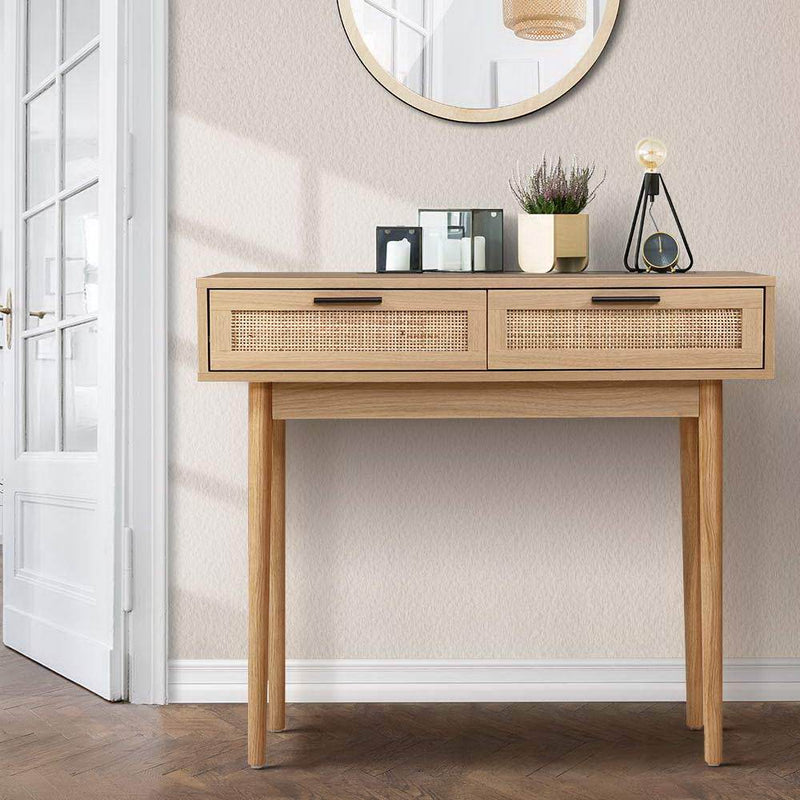 Rattan Console Table With Drawers - Rivercity House & Home Co. (ABN 18 642 972 209) - Affordable Modern Furniture Australia