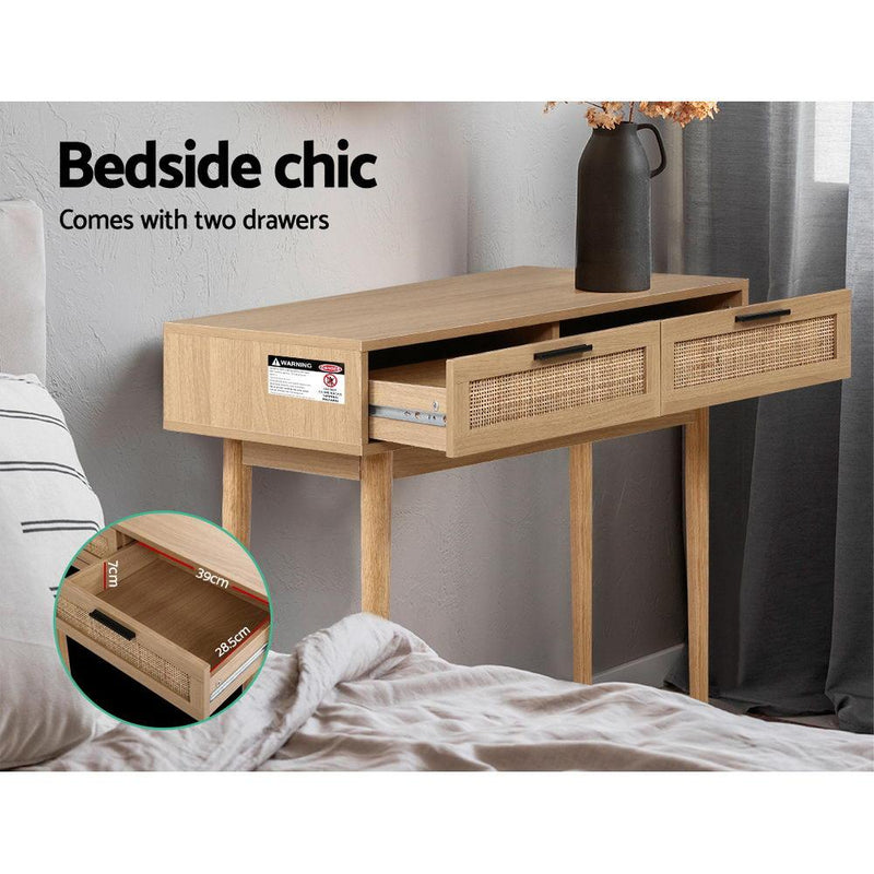 Rattan Console Table With Drawers - Rivercity House & Home Co. (ABN 18 642 972 209) - Affordable Modern Furniture Australia