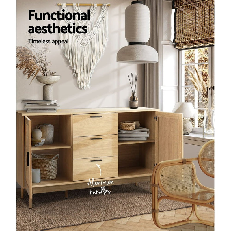 Rattan Large Buffet Sideboard Cabinet - Rivercity House & Home Co. (ABN 18 642 972 209) - Affordable Modern Furniture Australia