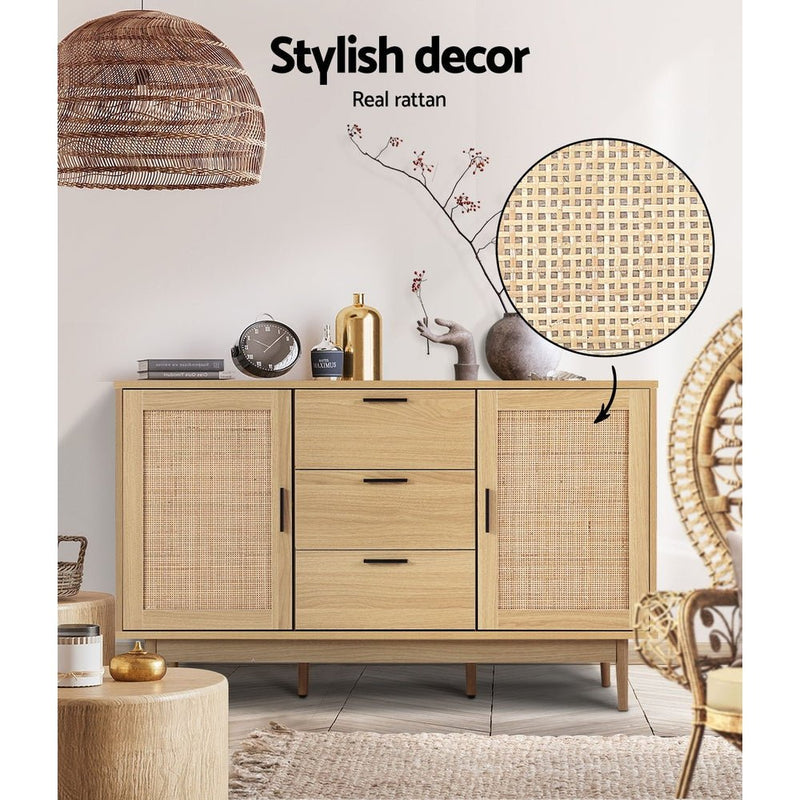 Rattan Large Buffet Sideboard Cabinet - Rivercity House & Home Co. (ABN 18 642 972 209) - Affordable Modern Furniture Australia