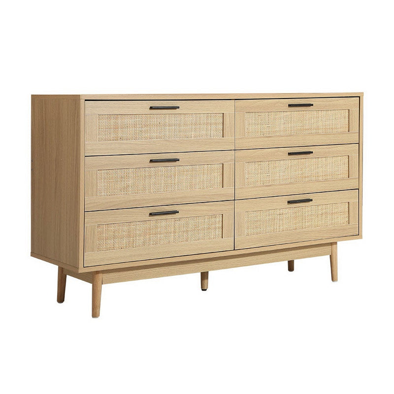 Rattan Tallboy With 6 Drawers - Rivercity House & Home Co. (ABN 18 642 972 209) - Affordable Modern Furniture Australia