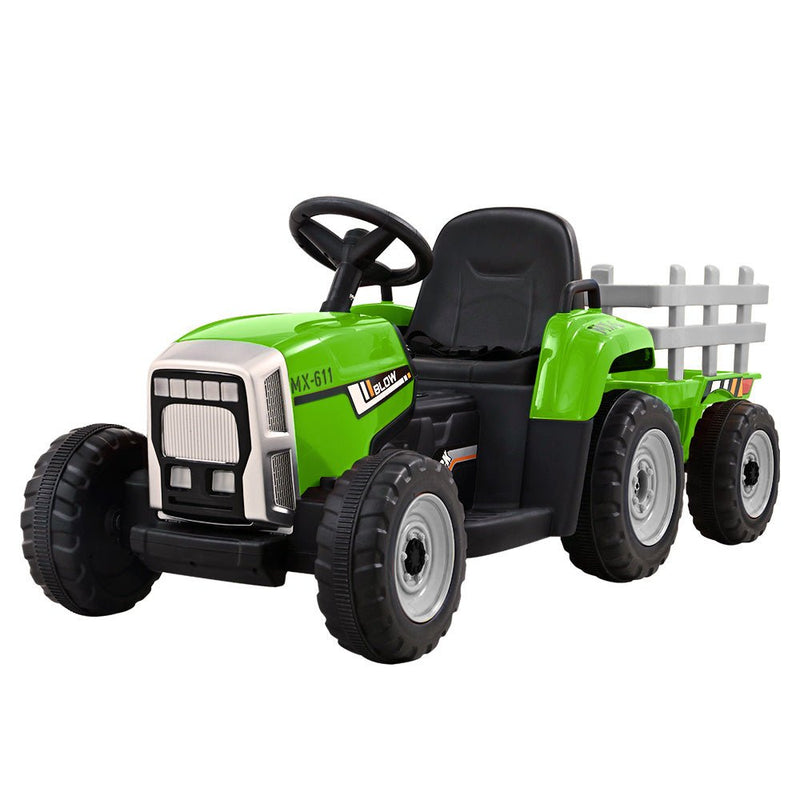 Ride On Car Tractor Trailer Toy Kids Electric Cars 12V Battery Green - Baby & Kids > Toys - Rivercity House & Home Co. (ABN 18 642 972 209) - Affordable Modern Furniture Australia