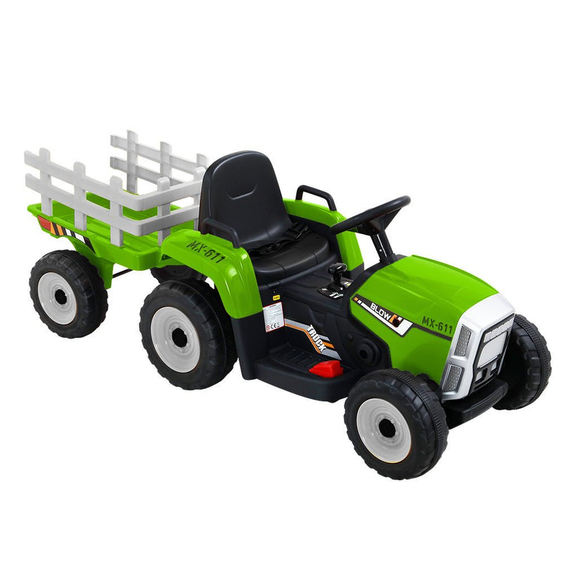 Ride On Car Tractor Trailer Toy Kids Electric Cars 12V Battery Green - Baby & Kids > Toys - Rivercity House & Home Co. (ABN 18 642 972 209) - Affordable Modern Furniture Australia