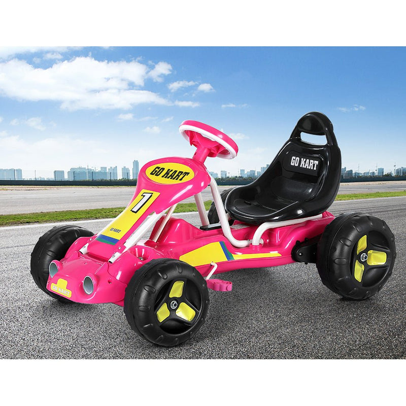 Kids Pedal Go Kart Ride On Toys Racing Car Pink - Baby & Kids > Ride on Cars, Go-karts & Bikes - Rivercity House & Home Co. (ABN 18 642 972 209) - Affordable Modern Furniture Australia