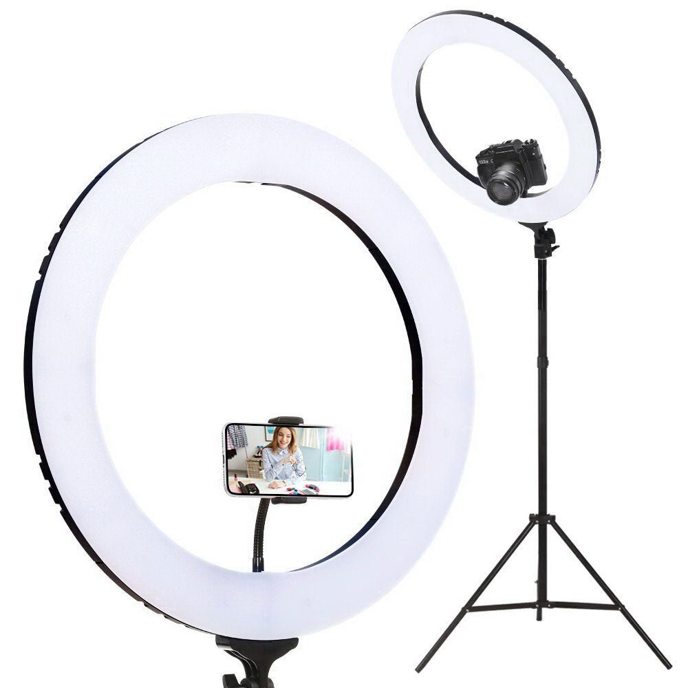 Ring Light 19" LED 5800LM Black Dimmable Diva With Stand Make Up Studio Video - Audio & Video > Photography - Rivercity House & Home Co. (ABN 18 642 972 209) - Affordable Modern Furniture Australia