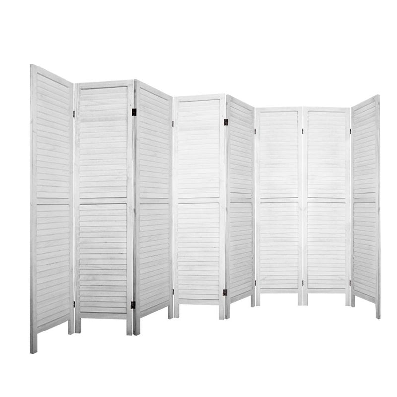 Room Divider Screen 8 Panel Privacy Wood Dividers Stand Bed Timber White - Rivercity House & Home Co. (ABN 18 642 972 209) - Affordable Modern Furniture Australia